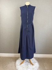 SHEIN Curve Navy Sleeveless Zip Front Midi Dress 0XL UK 16 18