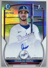 2023 Bowman Chrome Prospect Refractor Oswaldo Osorio Rookie Auto 285/499 #CPA-OO