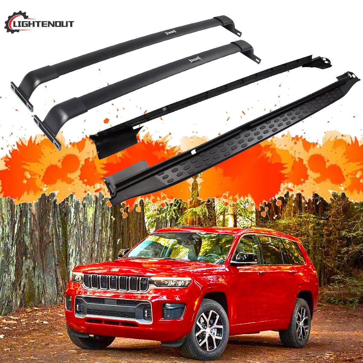 For 2021-2026 Jeep Grand Cherokee L Running Boards Side step Cross
