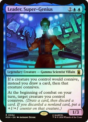 MTG FOIL Leader, Super-Genius  - Marvel Super Heroes #064