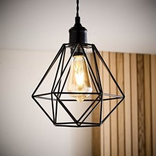 Ceiling Light Shade Geometric Pendant Lampshade Lamp Industrial Cage Vintage LED