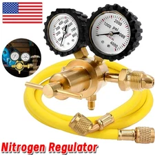 Nitrogen Regulator with 78″ Hose for Hvac Purge 0-800 Psi Output Pressure Cga580
