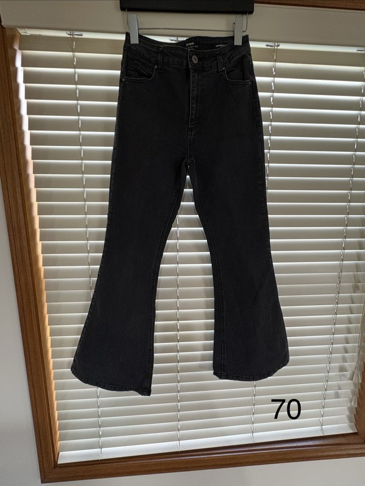 Cotton On Vintage Flare Jeans Washed Black Size 12