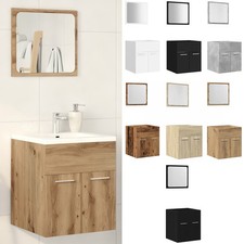 2-tlg. Badmöbel Set Waschbecken Bad Unterschrank Spiegel Badezimmerschrank