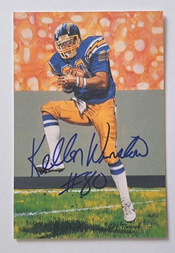1995 Goal Line Art KELLEN WINSLOW Signed Limited Edtion 4x6 HOF Card Beckett BAS
