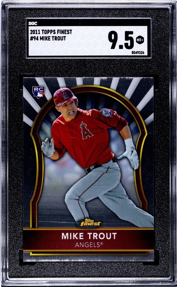 Mike Trout 2011 Topps Finest Rookie Card #94 SGC MT+ 9.5