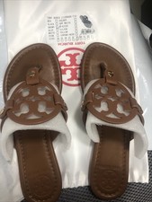 Tory Burch Miller Brown Matte Leather Sandals Women 39=US 8=UK 6