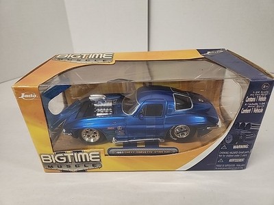 Jada Toys 1:24 Scale Bigtime Muscle Blue 1963 Chevy Corvette Stingray Die Cast