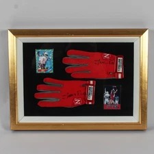 Jerry Rice Signed Gloves 49ers Display - COA JSA