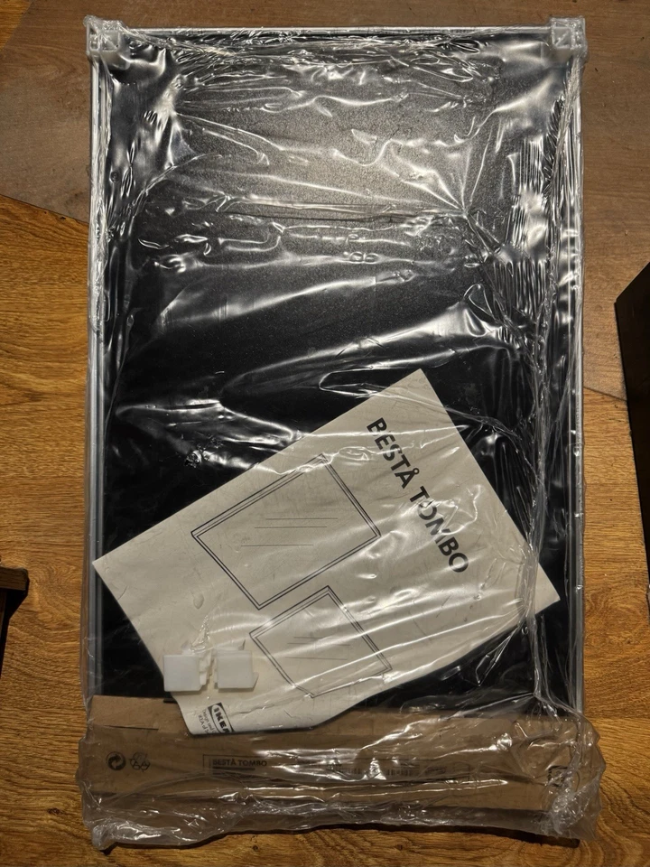 New Sealed IKEA Besta Tombo 60x38cm 23 5/8" x 15" White Glass Door 401.035.53 - Image 2 of 4