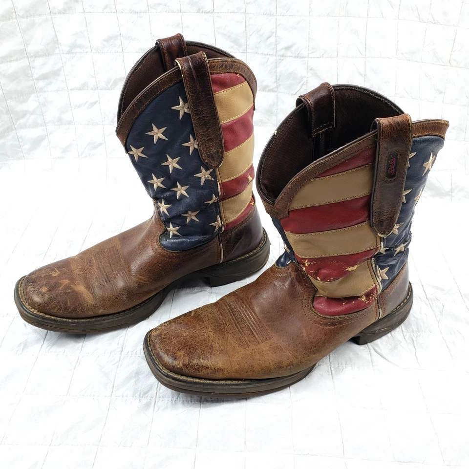 Rebel by Durango Hombres Talla 10.5 D Patriótico Pull On Bota Bandera Occidental Envejecida Foto 2 de 4
