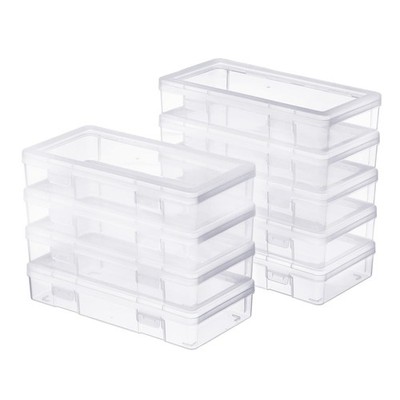 9 Pack Medium Clear Plastic Storage Boxes with Lids, Craft Jewelry Life Item ...