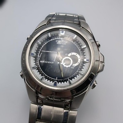 Casio EDIFICE S 1087DY Watch Timepiece Silver Black Authentic