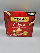 Twinings Chai Black Tea Bags, Richly blended warm spices, Caffeinated - 50 Count