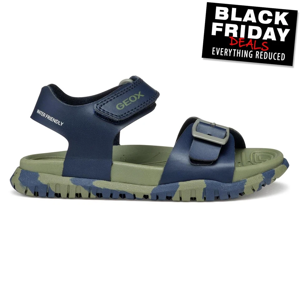 Geox Fusbetto Boys Sandals Water-Friendly Summer Sporty Junior Sandals Navy