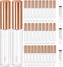 30 Pcs Lip Gloss Tube Containers Bulk Wand 10Ml Empty Clear Pink Lip Oil Tubes R