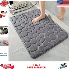 3D Non Slip Bathroom Mat Absorbent Bath Rug Quick Dry Washable Floor Door Mat...