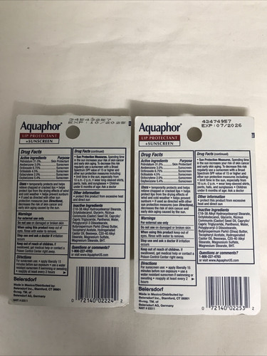 Aquaphor Lip Repair & Protect SPF.30.Doppie confezioni 2-0,35floz 1.tubes - Foto 4 di 4