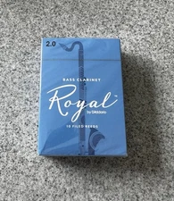Rico Royal Bass Clarinet Reeds #2 Box of 10 reeds D'Addario REB1020 Brand new
