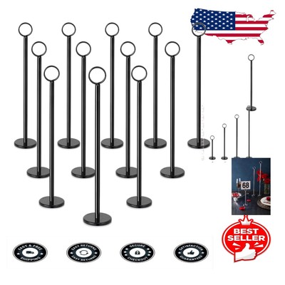Weighted Stainless Steel Table Number Holders, Set of 12 - Modern Black Finish
