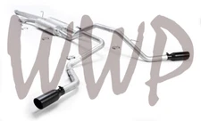 Black Dual CatBack Exhaust Muffler 09-20 Toyota Tundra 5.7L Crew Max/Double Cab