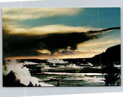 #ad Postcard Midway Geyser Basin at Sunset in Yellowstone National Park Wyoming 1987 $4.75