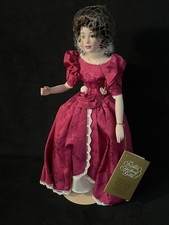 Franklin heirloom Porcelain Doll Burgundy Dress, 13   Box Included