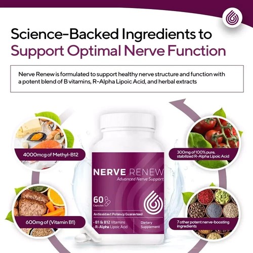 NERVE RENEW Advanced Nerve Support - with R-Alpha Lipoic Acid, (Pack of 5) - Picture 4 of 6
