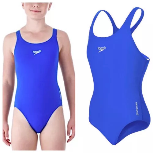 Speedo Eco Endurance+ Medalist Junior Girls' Swimsuit - Blue 12 years