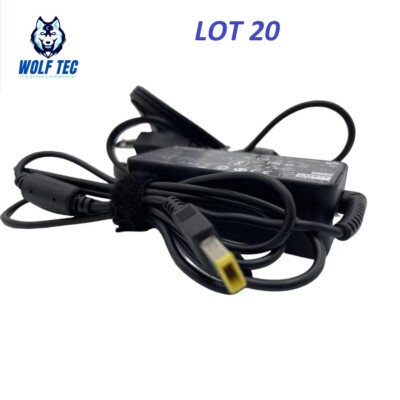 LOT 20 LENOVO ThinkPad X1 T450 T460 T470 45W AC Adapter Power Charger Square Tip
