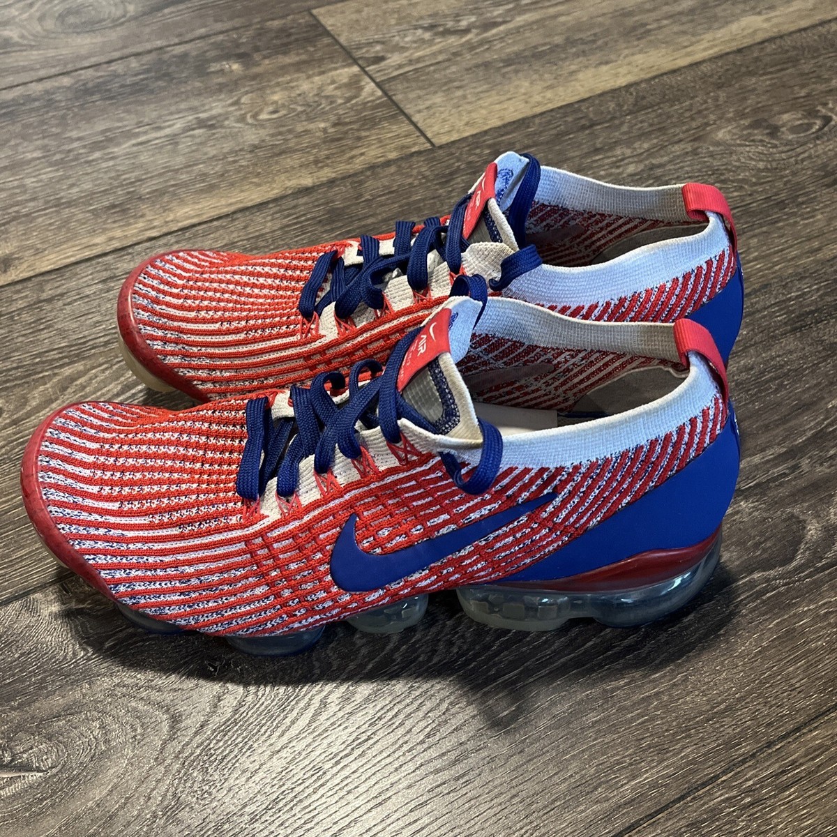 Nike Air Vapormax Flyknit USA Red White Blue Mens Size Rare