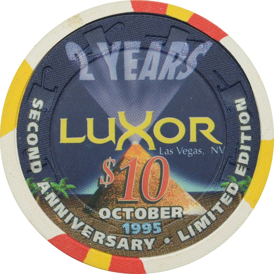 Luxor Casino Las Vegas Nevada $10 2nd Anniversary Chip 1995 | eBay