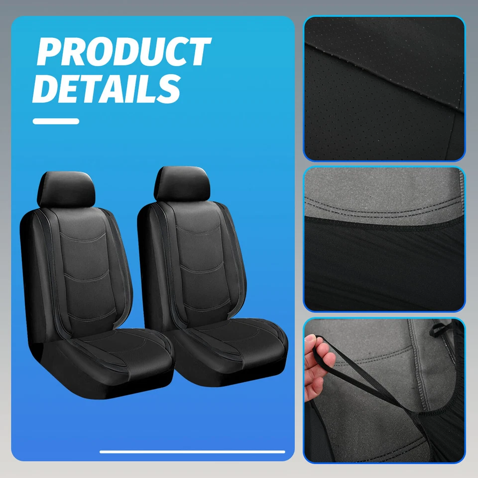 For Mini Cooper 2003-2023 Front Seat Cover Cushion Leather 2-Seat Protector CT Foto 3 de 4