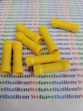 100 Pc / Butt Splice / Wire Crimp Connector / Yellow Vinyl Insulated Brass qzty