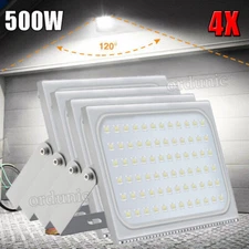4x 500W LED Flood Light Cool White Spotlight Shed Garden Outdoor Lamp Lighting