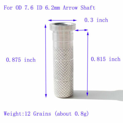 50 Stücke Bogenschießen Aluminium Einsätze Fit ID 6,0mm/6,2mm