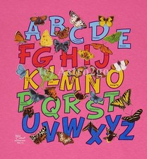 BUTTERFLY A-Z--Butterflies Moths Alphabet Insects Bugs Nature Kids T shirt XS-Lg