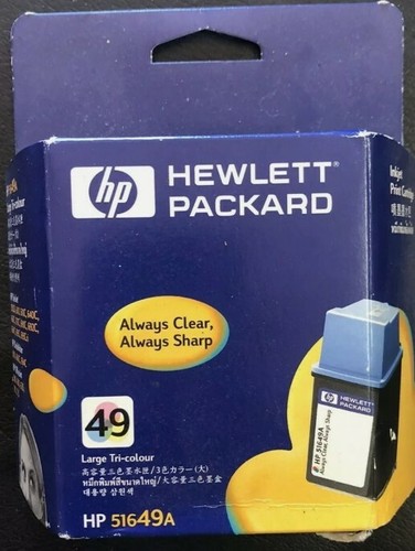 Lot 5 Cartouches HP 49 Originales – Tri-couleur, Compatibles Deskjet, Ouvert Jamais Servi