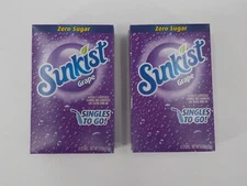 2 Packs Sunkist Grape Drink Mix Singles To Go | 6 Singles Each | 12 Total Mar 26