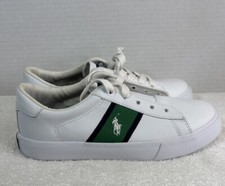 Polo Ralph Lauren Big Boy's Geoff Sneakers White Junior Size 1 New Without Box 