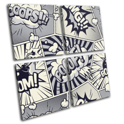 Comic Book Abstract Arcade Gaming MULTI Leinwand Kunst Bild drucken