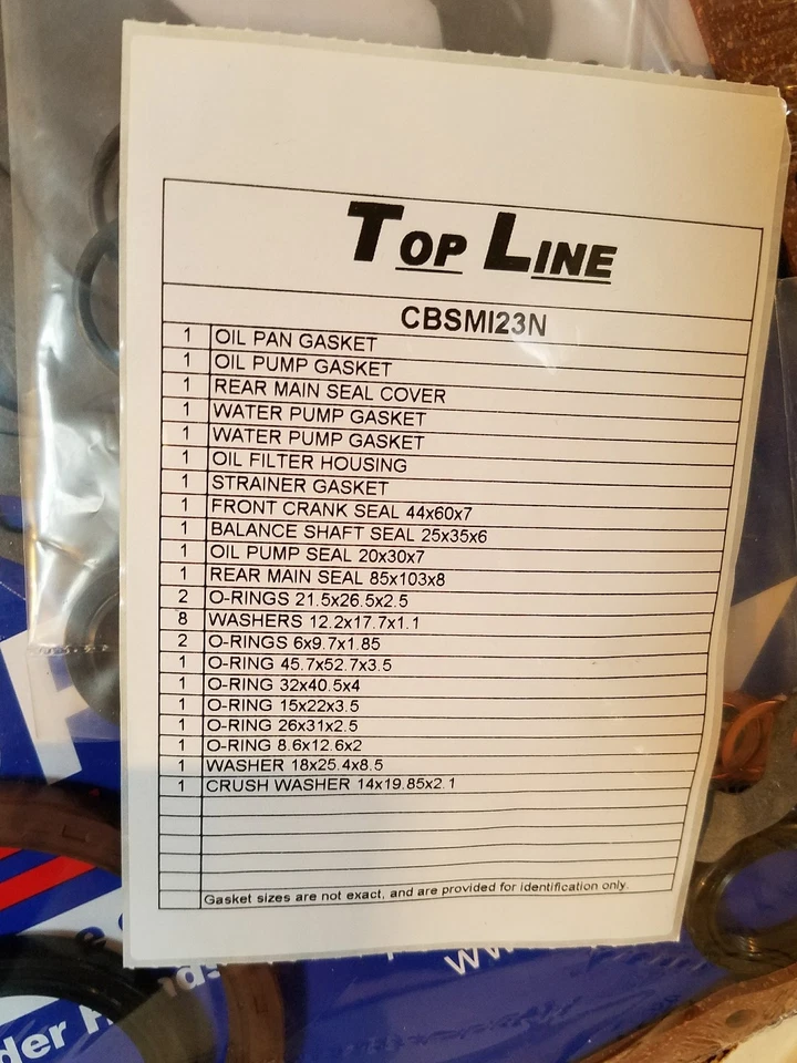 Полный комплект прокладок двигателя подходит для Eclipse Spyder Galant 4G64 93-99 Topline CGSMI24 - Изображение 4 из 4