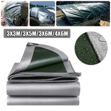 Silver PE Tarp Heavy Duty Waterproof Tarpaulin Car Boat Swimming Pool Cover