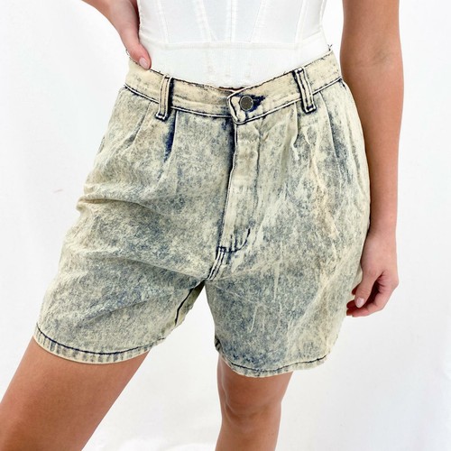 Ivory Acid Wash High-Waisted Denim 