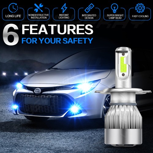 For Toyota Prius 2001-2009 LED Headlight Kit H4 9003 8000K High/Low Beam Bulbs - Picture 2 of 11
