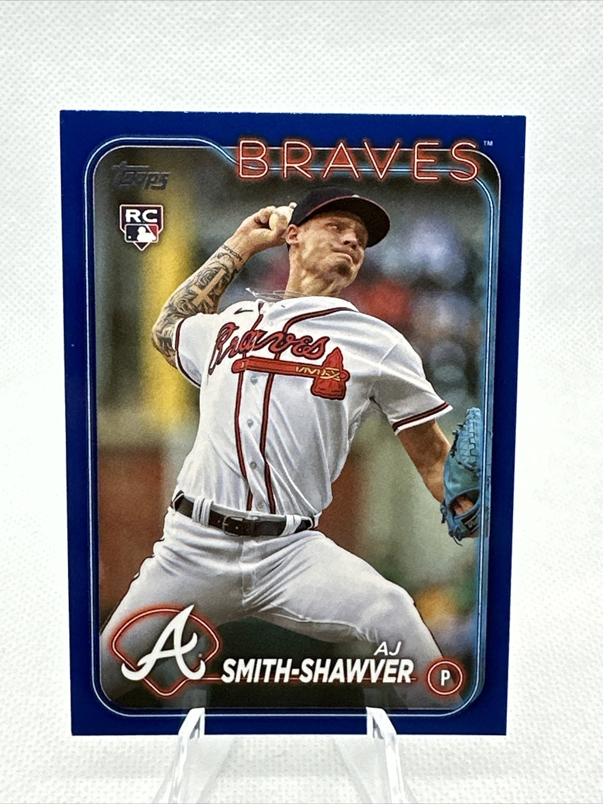 2024 Topps Series 1 AJ SMITH-SHAWVER Royal Blue Parallel RC #117 Atlanta Braves