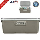 120Qt Hard Chest Cooler Outdoor Camping Ice Box for Barbecue Party, Silver Ash