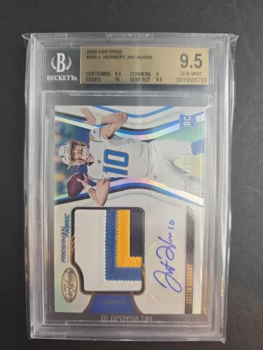 Justin Herbert 2020 Certified RPA RC Patch Auto 41/225 Frosh Fabrics BGS P.5 Gem