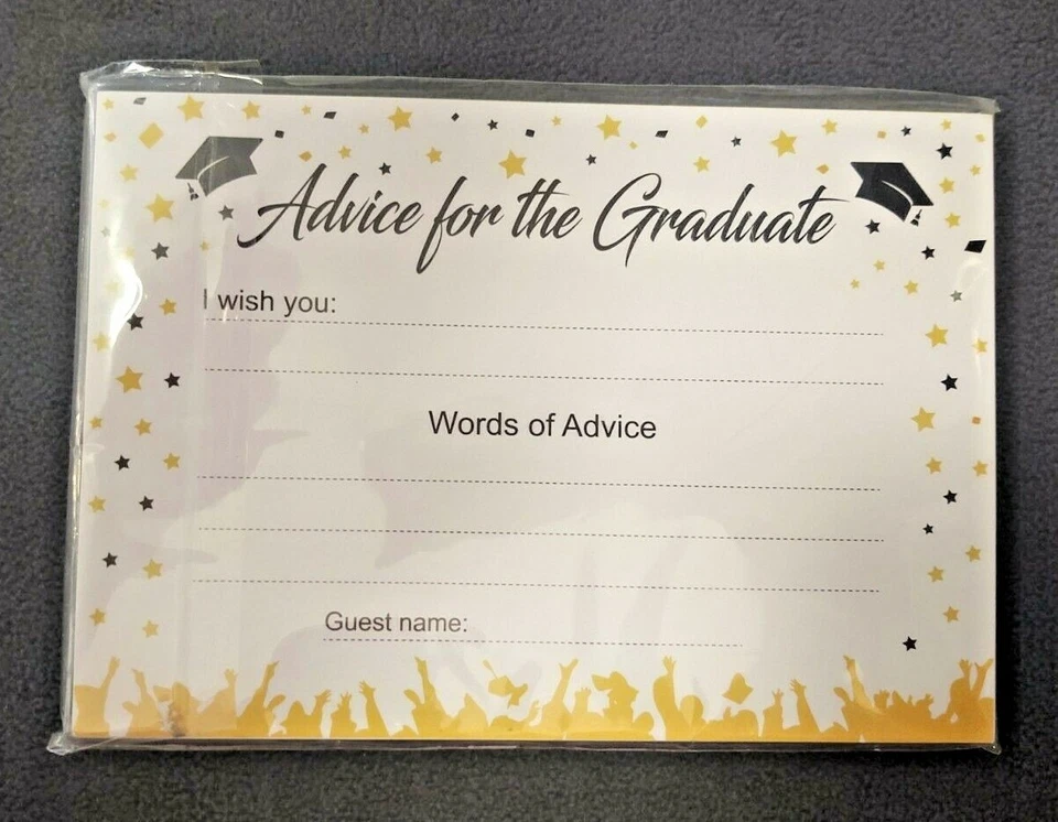 Graduation Party Decor LOT: In/Outdoor Banner, Foil Curtain, Advice Cards - Image 4 of 4