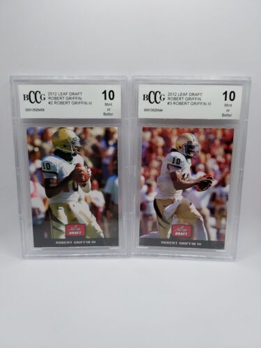 🔥 ROBERT GRIFFIN III ROOKIE LEAF DRAFT #2 & #3 BCCG 10 REDSKINS BROWNS RAVENS - Picture 1 of 2